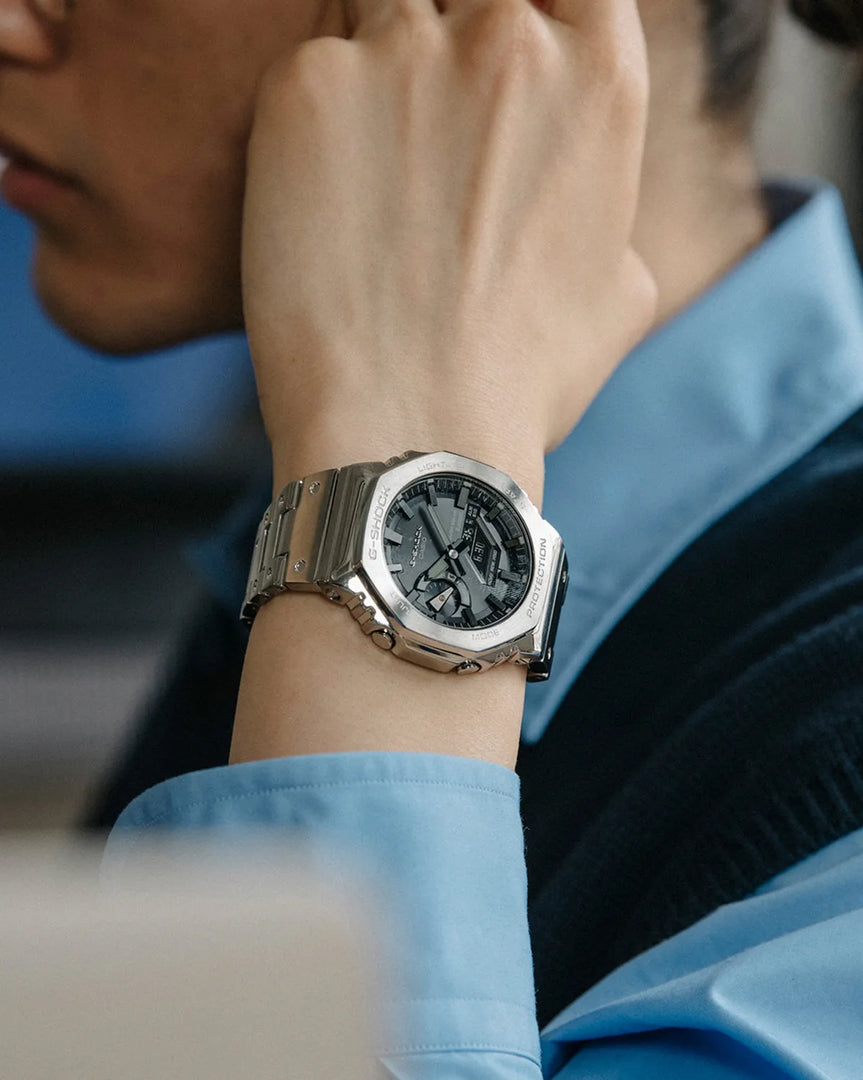 Casio GM-B2100D-1AER Silver Solar Power With Bracelet Men's Watch - mzwatcheslk srilanka