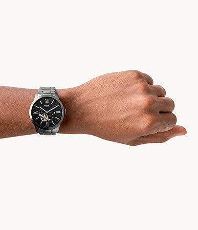 Fossil ME3172 Townsman Automatic Black Dial Gunmetal Stainless Steel Bracelet Men's Watch - mzwatcheslk srilanka