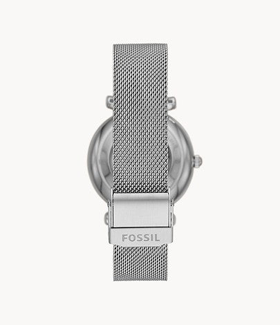 Fossil Carlie ME3176 Automatic  Silver Open Heart Dial Steel Mesh Bracelet  Women's  Watch - mzwatcheslk srilanka