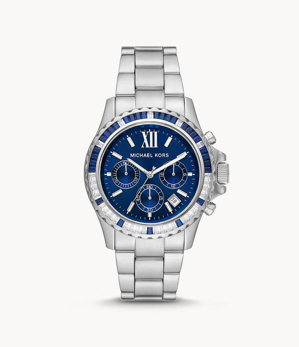 Michael Kors MK7237 Everest Blue Chronograph and White crystal Set