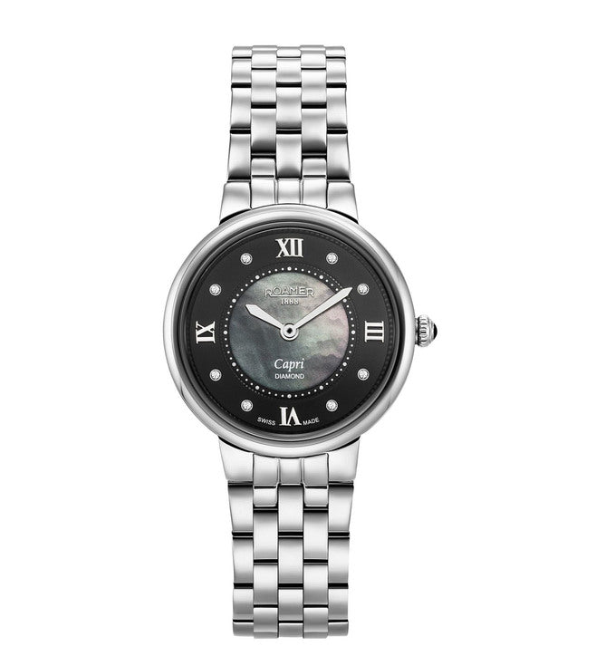 Roamer 859845 41 59 50 Capri Diamond Black Mother Of Pearl Dial Women's Watch - mzwatcheslk srilanka