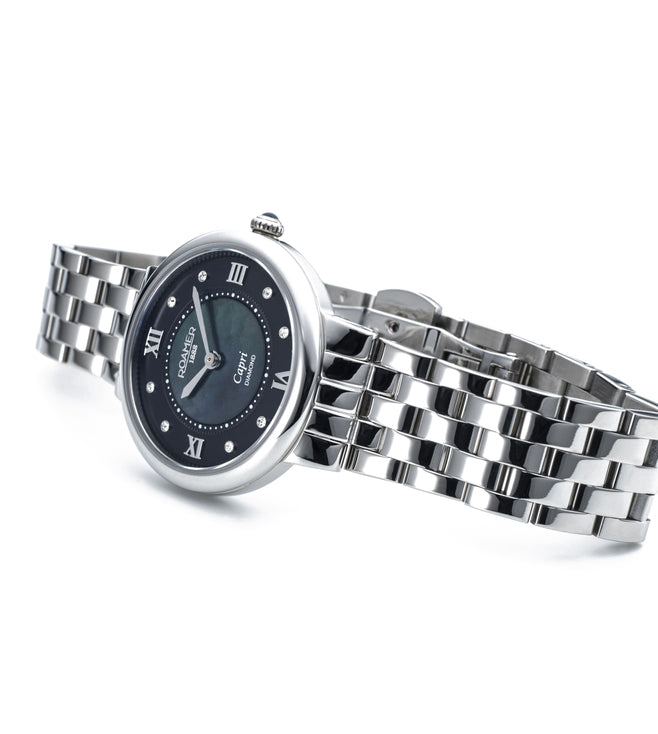 Roamer 859845 41 59 50 Capri Diamond Black Mother Of Pearl Dial Women's Watch - mzwatcheslk srilanka