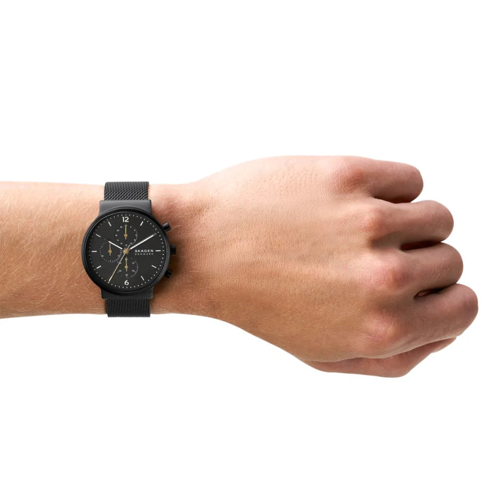 Skagen SKW6762 Ancher Chronograph Midnight Stainless Steel Mesh Men's Watch - mzwatcheslk srilanka