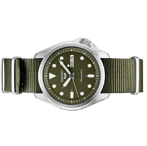 Seiko 5 SRPE65K1 Men's Sports Green Dial Green Nylon Strap - mzwatcheslk srilanka