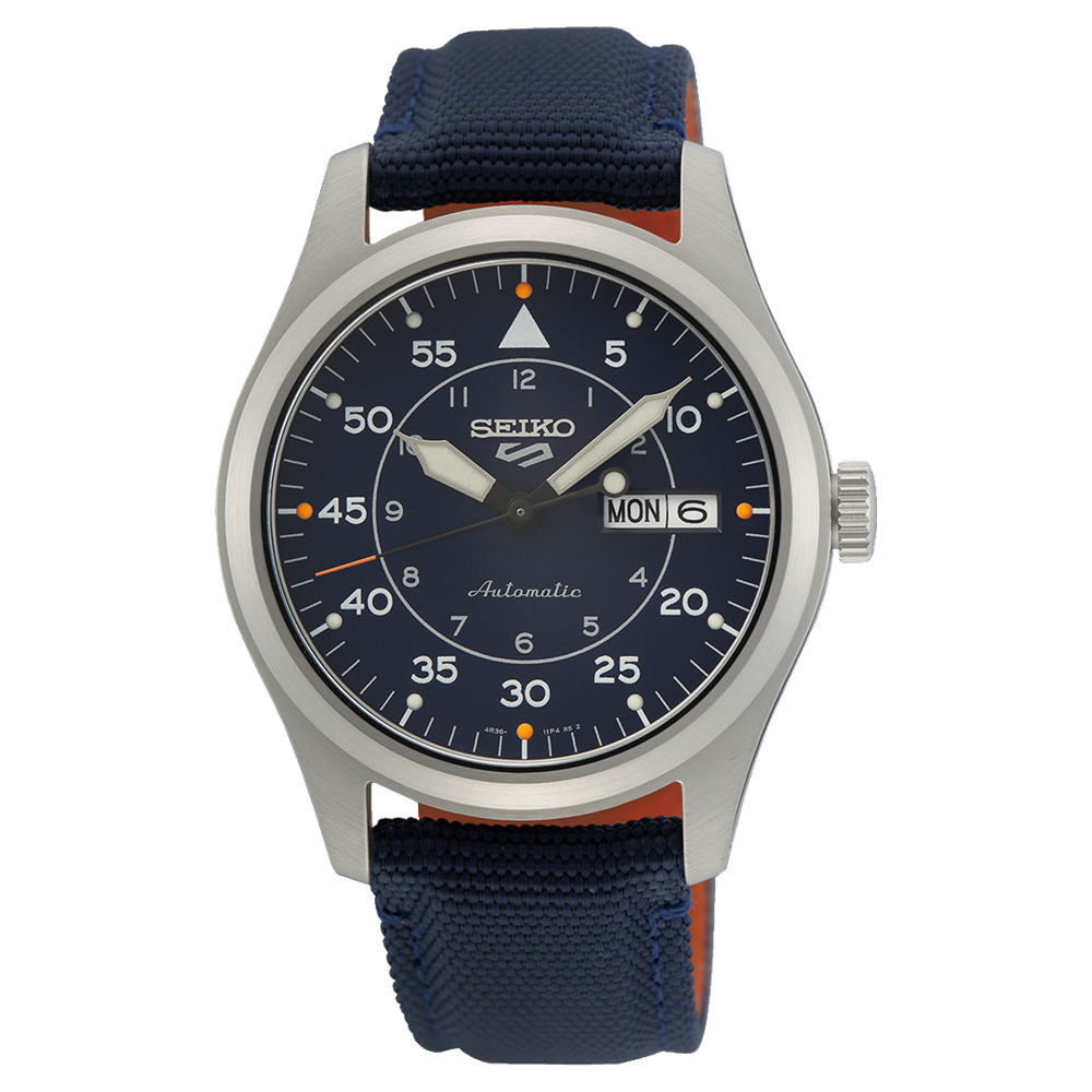 Seiko 5 Sports SRPH31K1 Military 'Flieger' Automatic Blue Dial Blue Strap Watch Men's Watch - mzwatcheslk srilanka