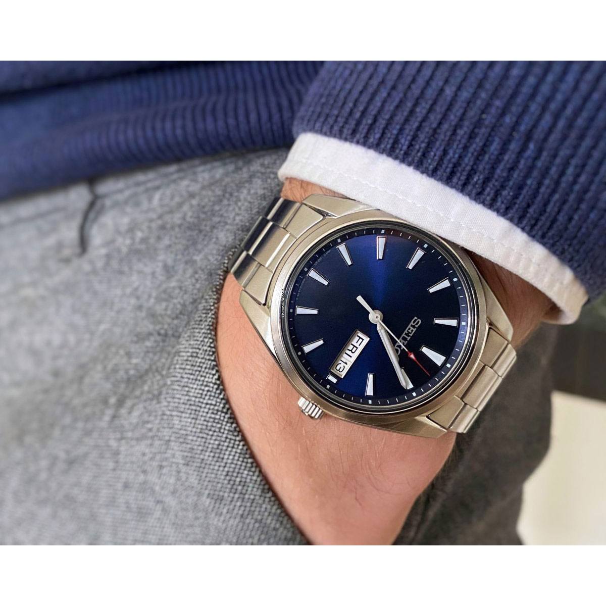 Seiko SUR341P1 Men's Stainless Steel Bracelet Blue Dial – MZ Watches