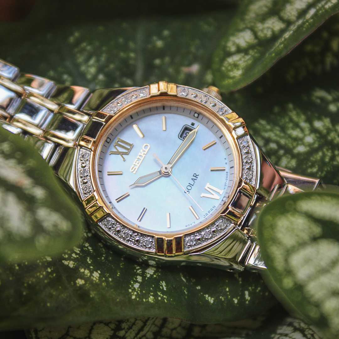 Seiko SUT068P9 Dress Watch Solar Stainless Steel Strap Women's Watch - mzwatcheslk srilanka