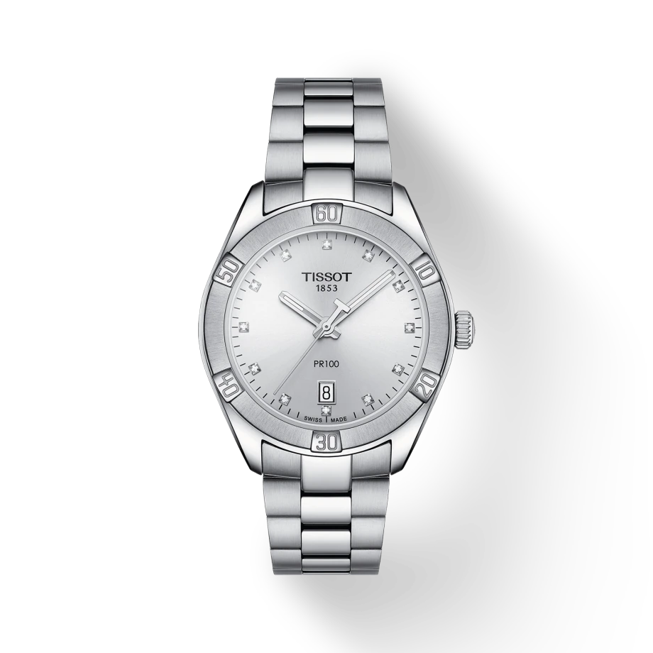 Tissot T1019101103600 PR 100 Sport Chic Diamond Set Date Display Women’s Watch - mzwatcheslk srilanka