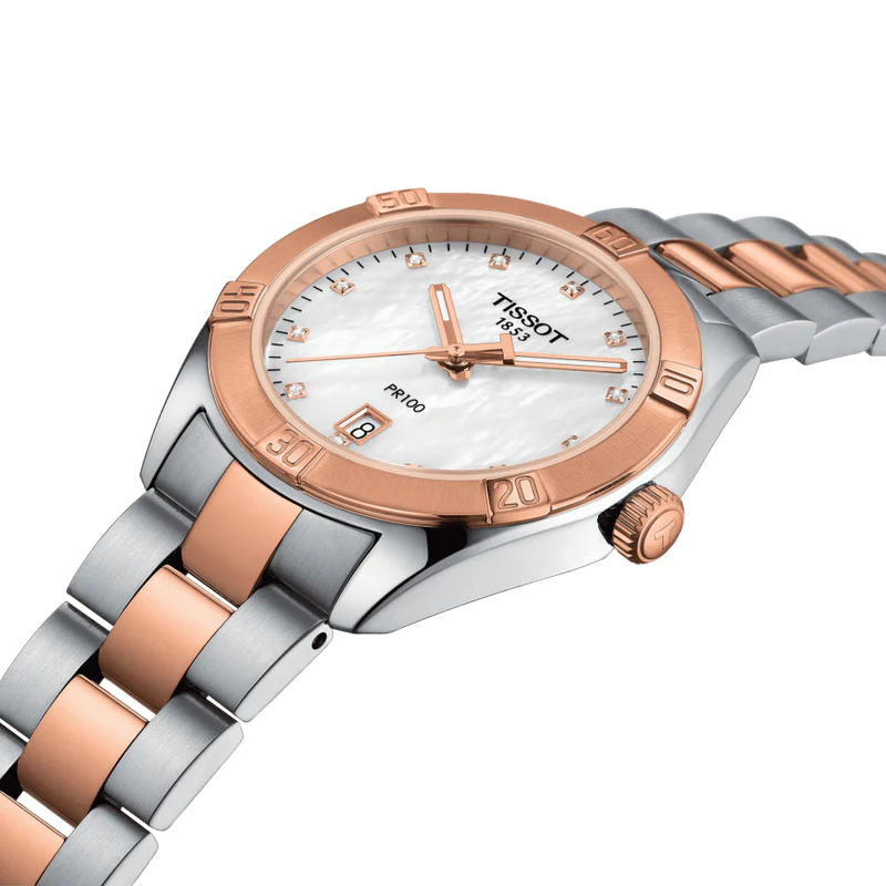 Tissot T1019102211600 PR100 Sport Chic Two Tone Bracelet Women’s Watch - mzwatcheslk srilanka