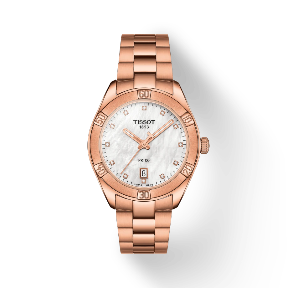 Tissot T1019103311600 PR 100 Sport Chic Rose Gold Bracelet Mother Of Pearl Women’s Watch - mzwatcheslk srilanka
