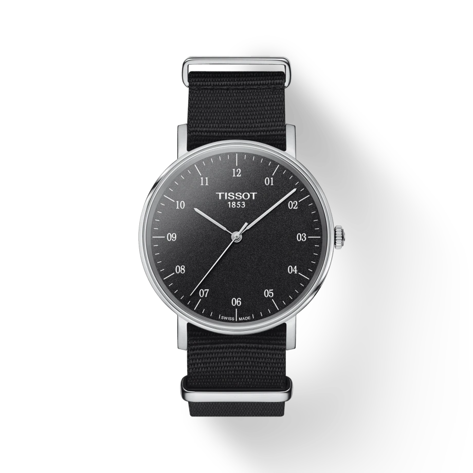 Tissot T1094101707700 Everytime Black Canvas Strap Black Dial