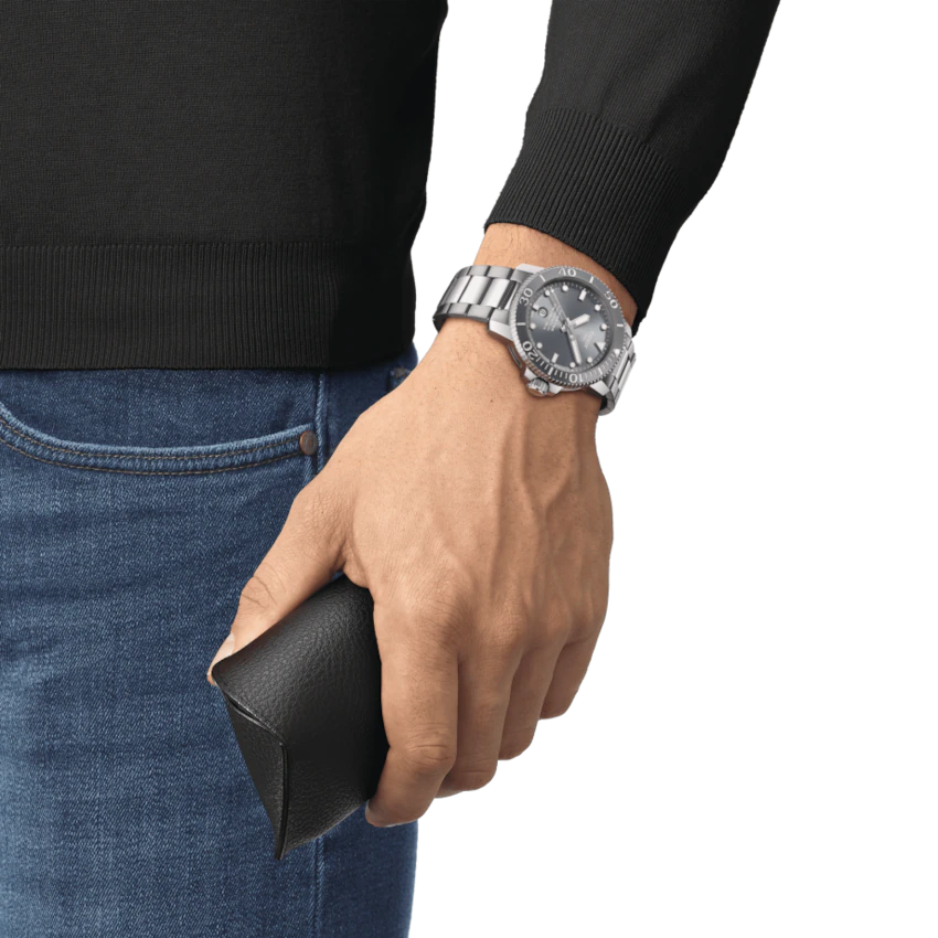 Tissot T1204071108101 Seastar 1000 Powermatic 80 Grey Dial Men's Watch - mzwatcheslk srilanka