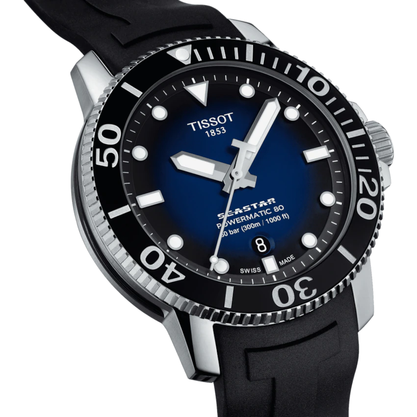 Tissot T1204071704100 Seastar 1000 Men's Powermatic 80 Automatic Black Rubber Men's Watch - mzwatcheslk srilanka