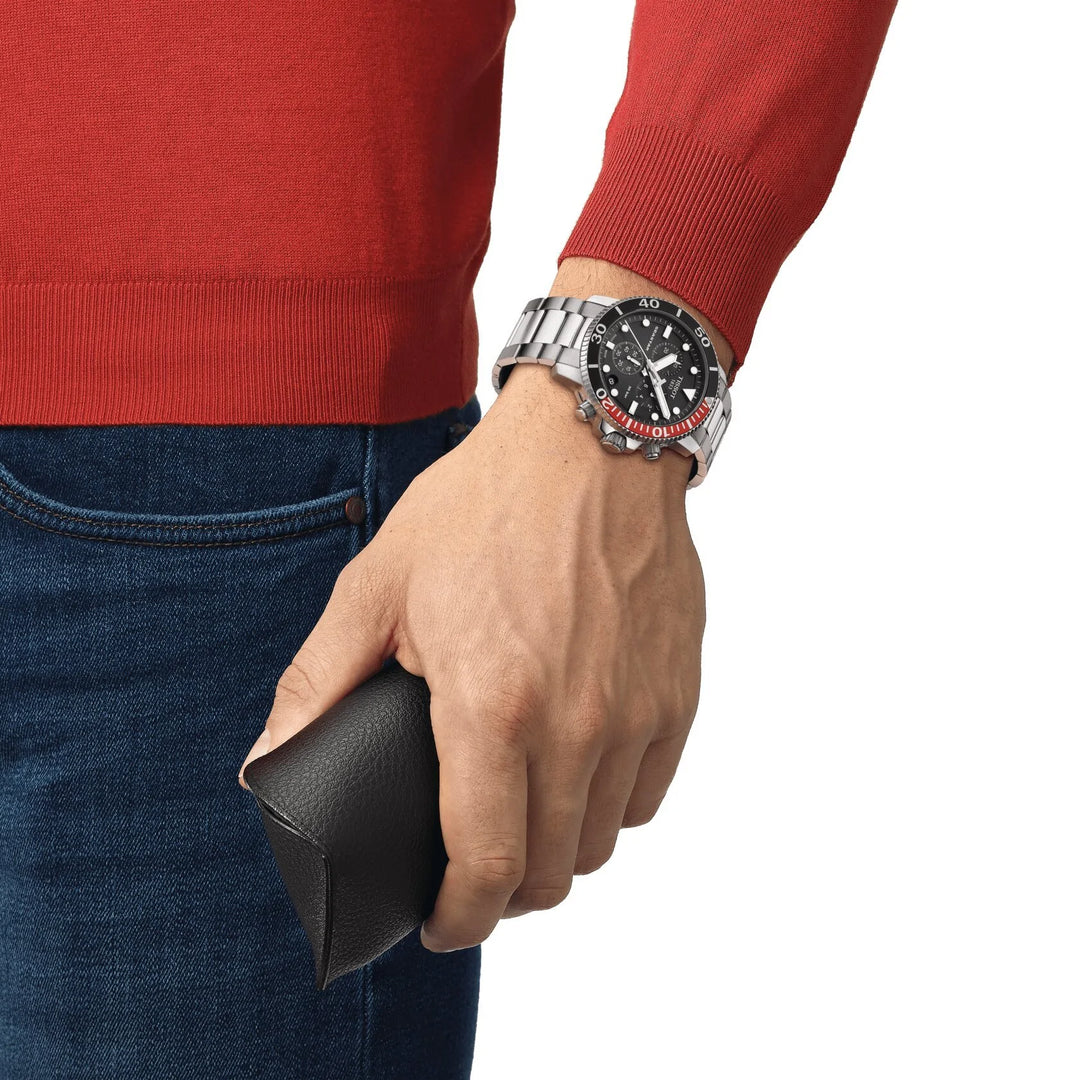 Tissot T1204171105101 Seastar 1000 Chronograph Black Dial Stainless Steel Men's Watch - mzwatcheslk srilanka