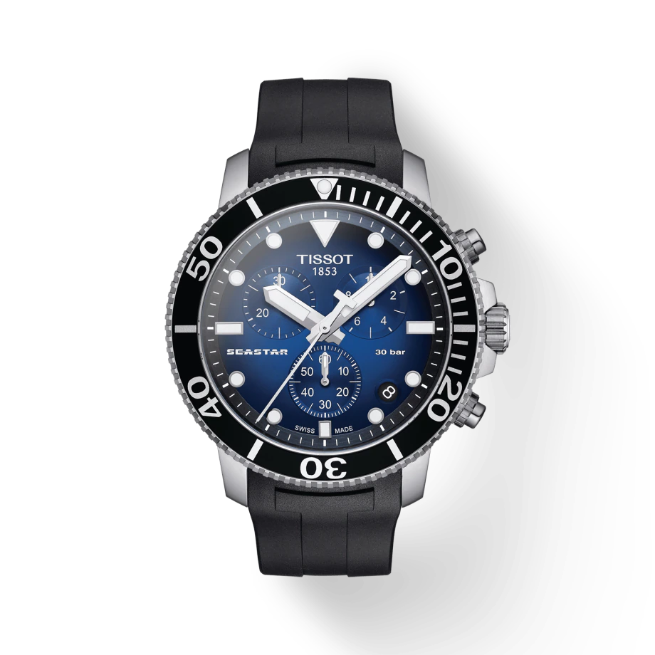 Tissot T1204171704100 Seastar 1000 Quartz Chronograph Stainless Steel Men's Watch - mzwatcheslk srilanka