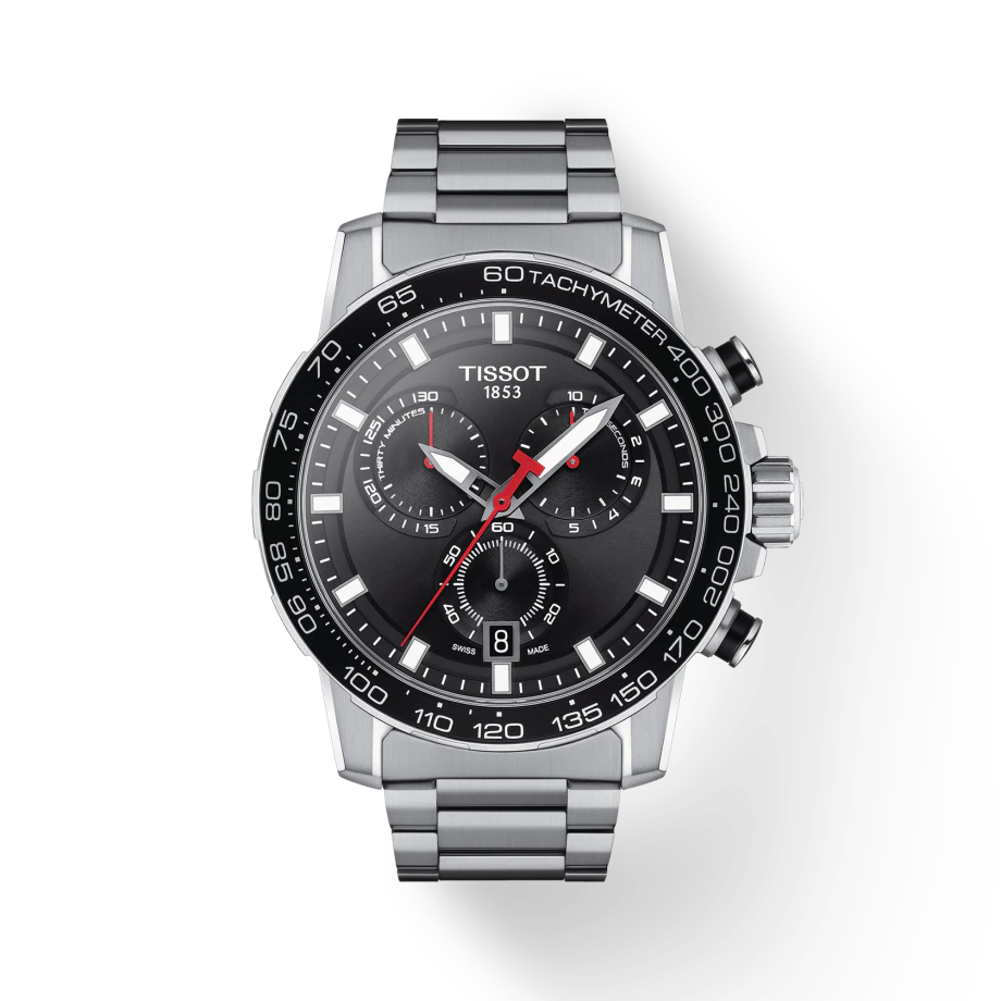 Tissot T1256171105100 Supersport Chrono Black Dial Stainless Steel Bracelet Men's Watch - mzwatcheslk srilanka