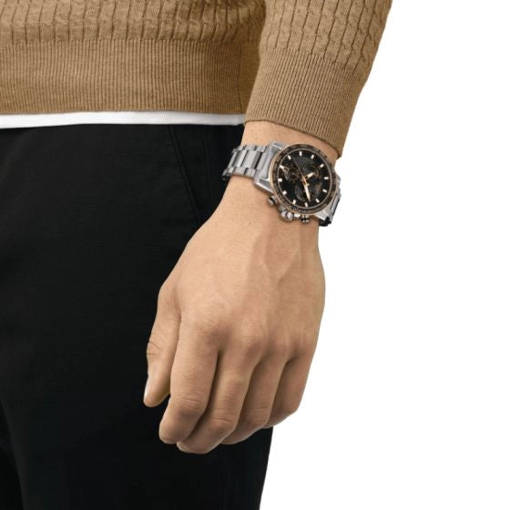 Tissot T1256172105100 Supersport Chrono Black Dial Stainless Steel Bracelet Men's Watch - mzwatcheslk srilanka