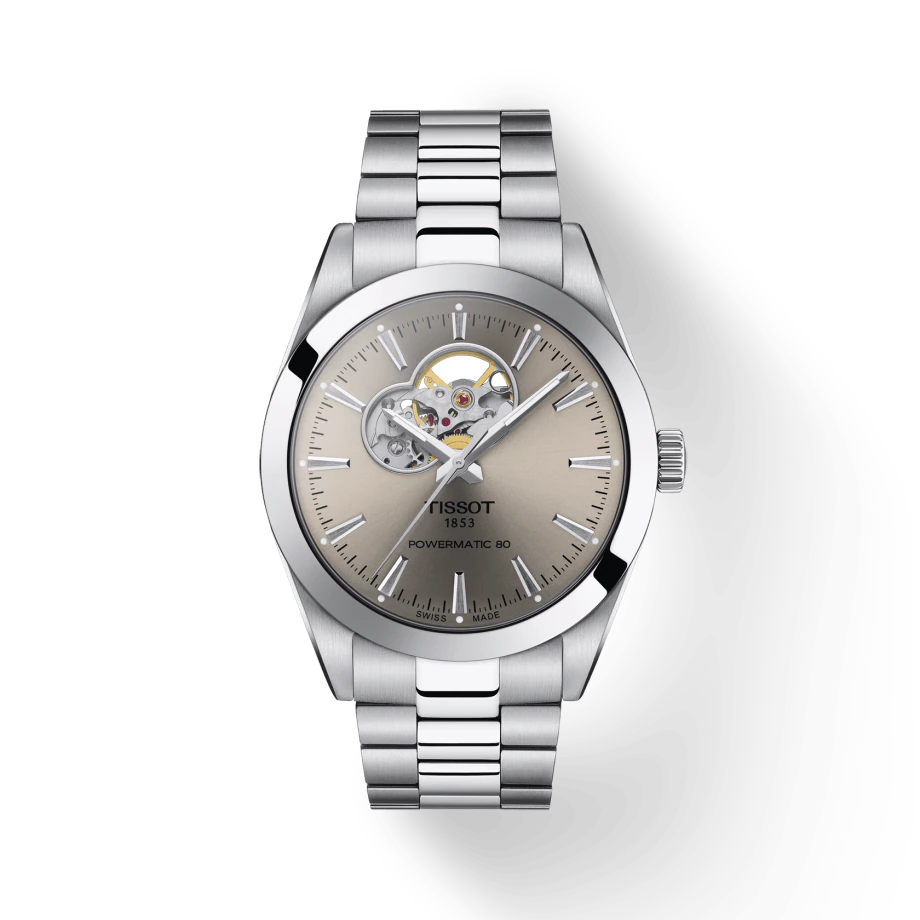 Tissot Gentlemen T1274071108100 Powermatic 80 Grey Dial Stainless Steel Men's Watch - mzwatcheslk srilanka
