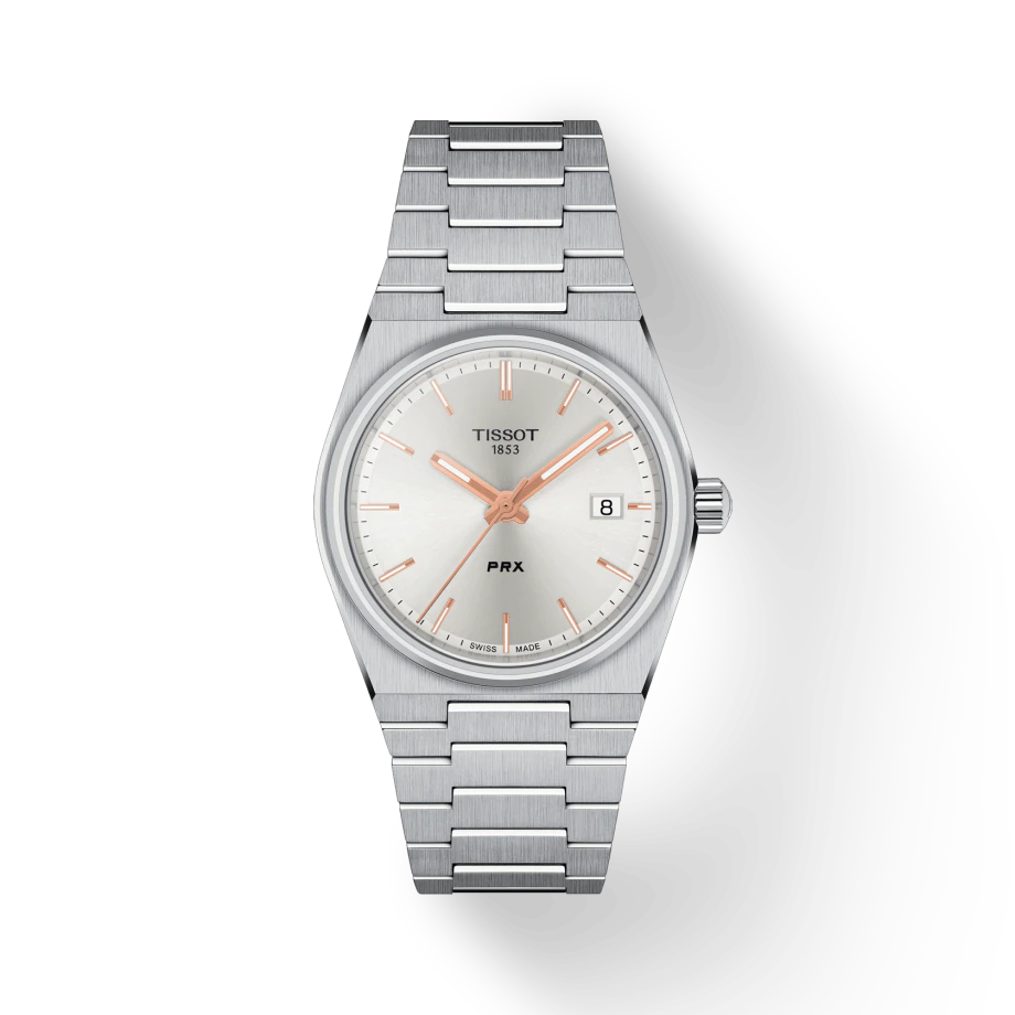 Tissot T1372101103100 PRX 40 205 35mm Rose Gold Unisex Watch - mzwatcheslk srilanka