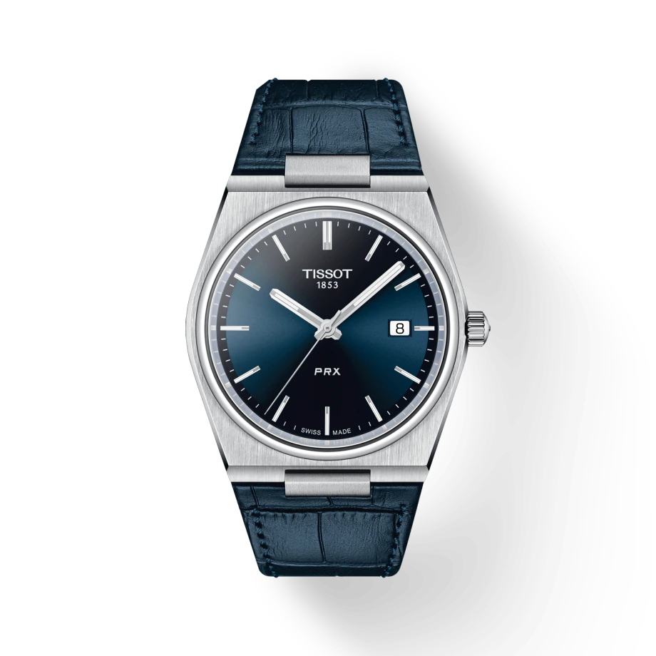 Tissot T1374101604100 PRX 40 205 Blue Dial Blue Leather Strap Men's Watch - mzwatcheslk srilanka