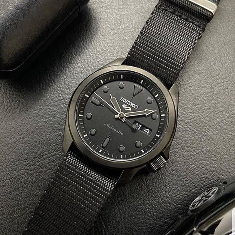 Seiko 5 Sports SRPE69K1 Black IP Plated Case Black NATO Strap Men's Watch - mzwatcheslk srilanka
