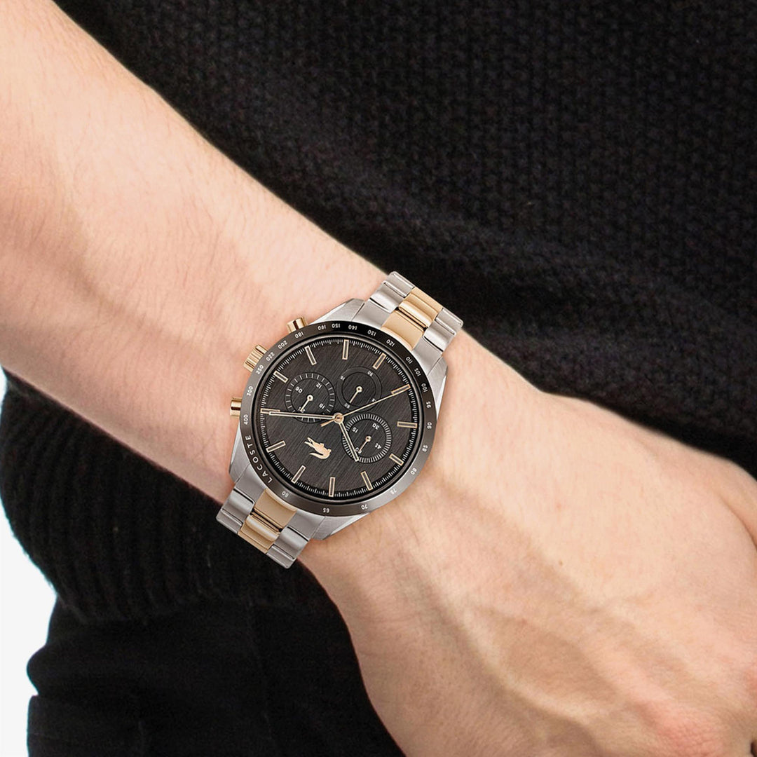 Lacoste 2011112 Boston Two-Tone Steel Bracelet Grey Dial Men's Watch - mzwatcheslk srilanka