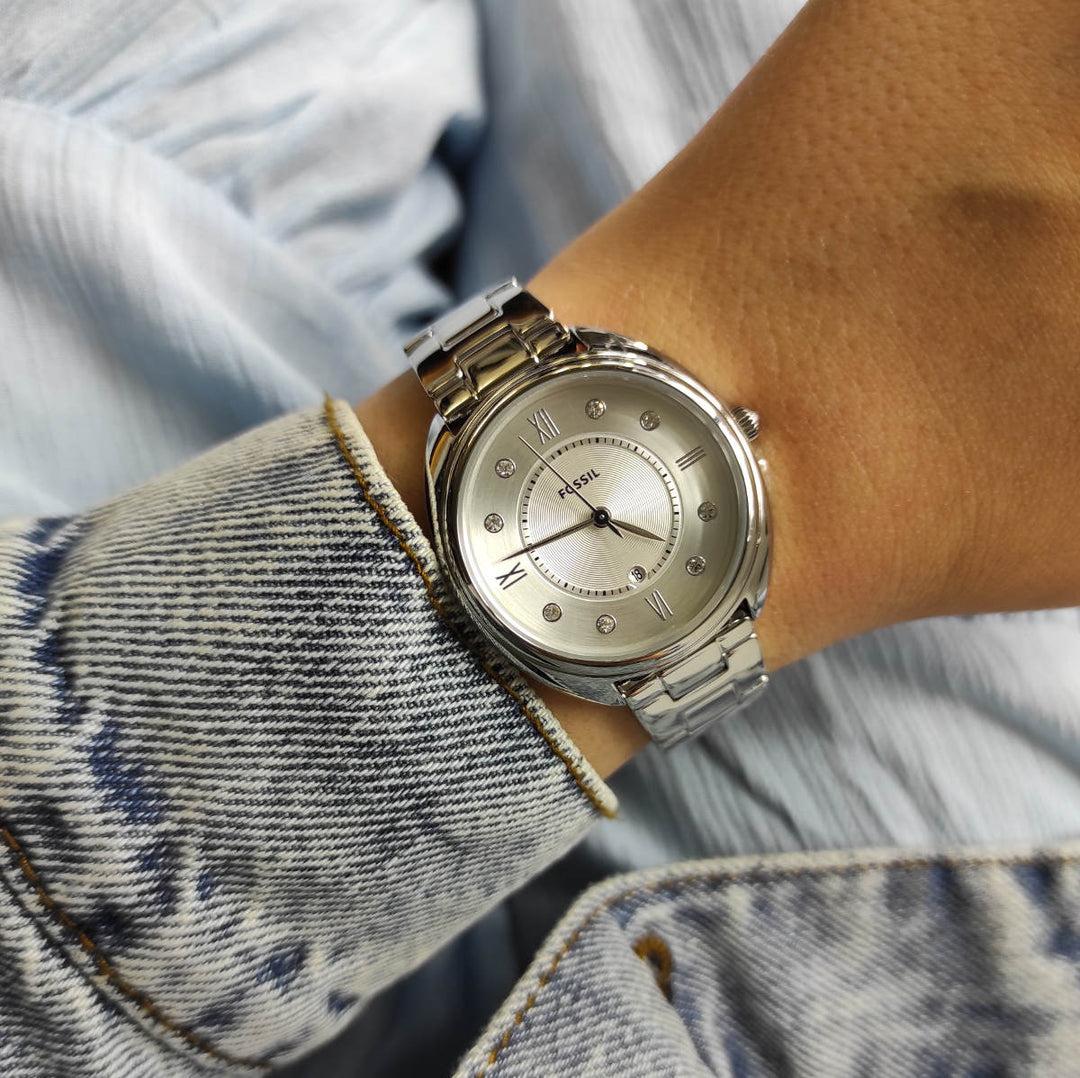 Fossil ES5069 Gabby Silver Stainless Steel Quartz Women's Watch - mzwatcheslk srilanka