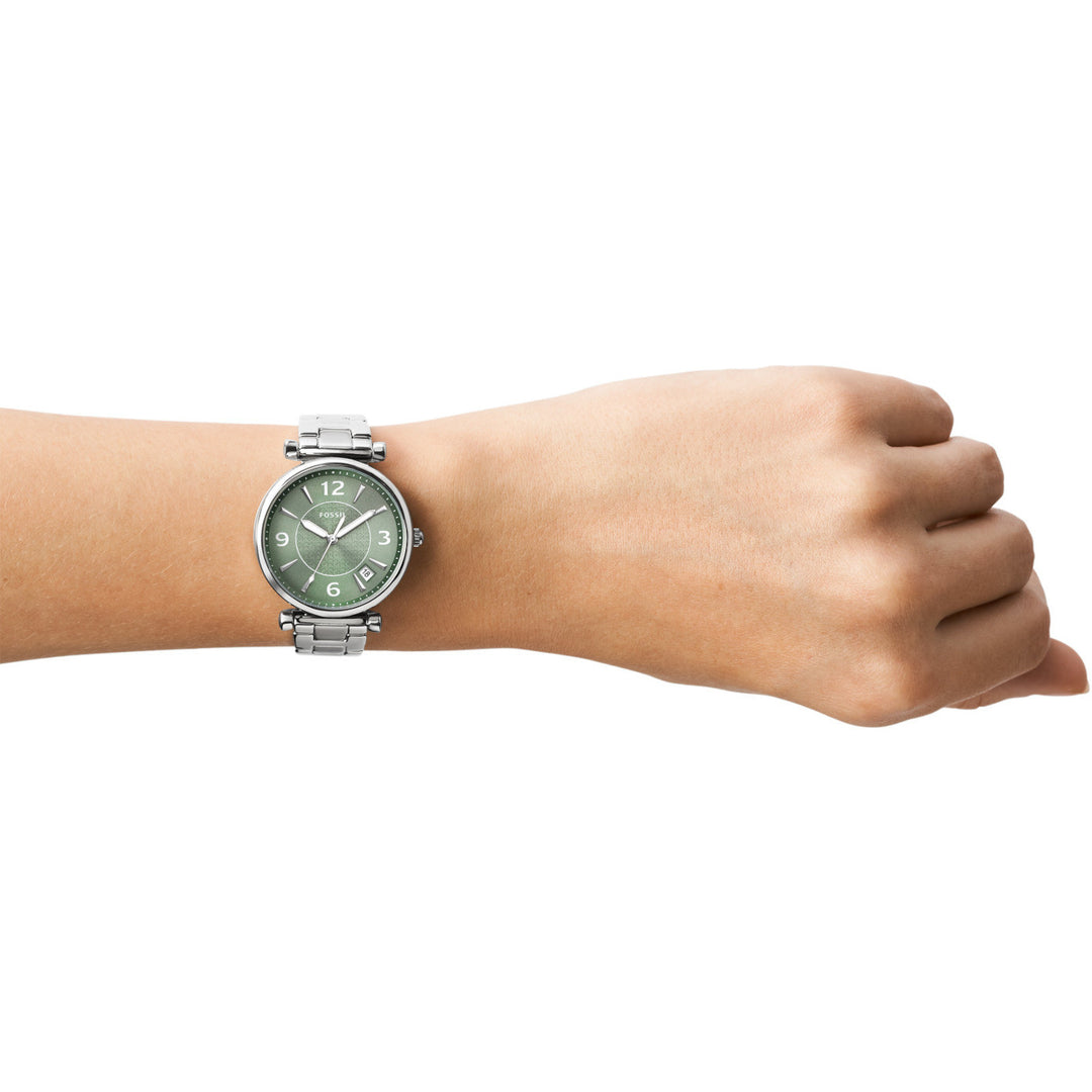 Fossil ES5157 Carlie Stainless Steel Green Dial Quartz Women's Watch - mzwatcheslk srilanka