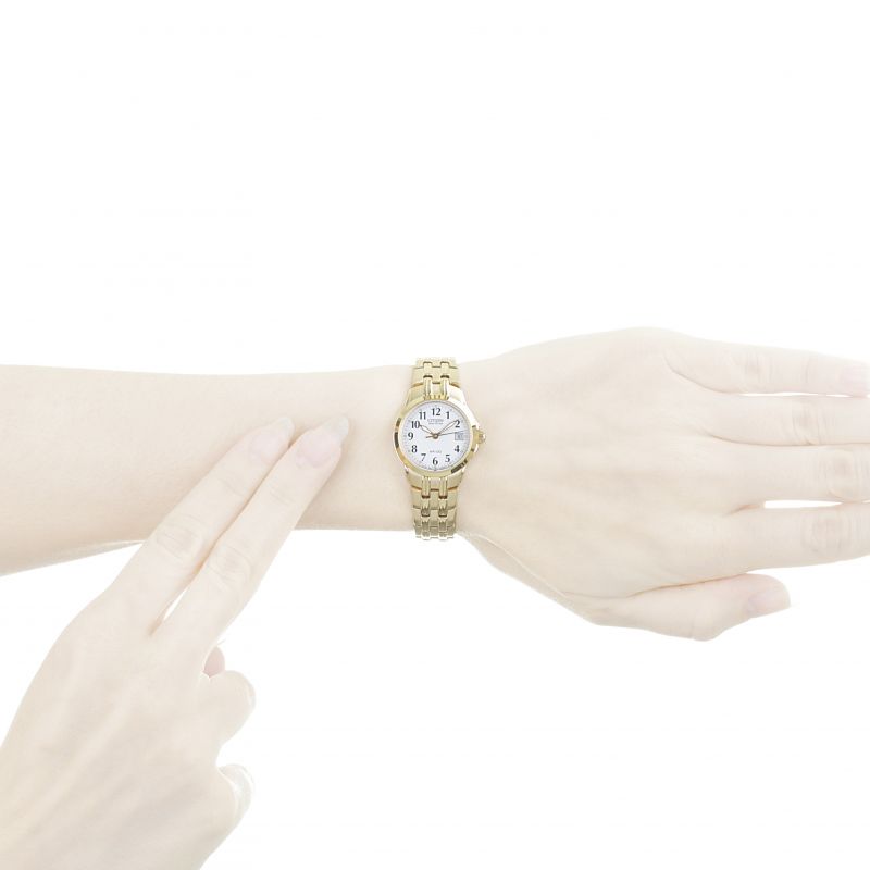 Citizen EW1542-59A Silhouette Sport Eco Drive Gold IP Women's Watch - mzwatcheslk srilanka