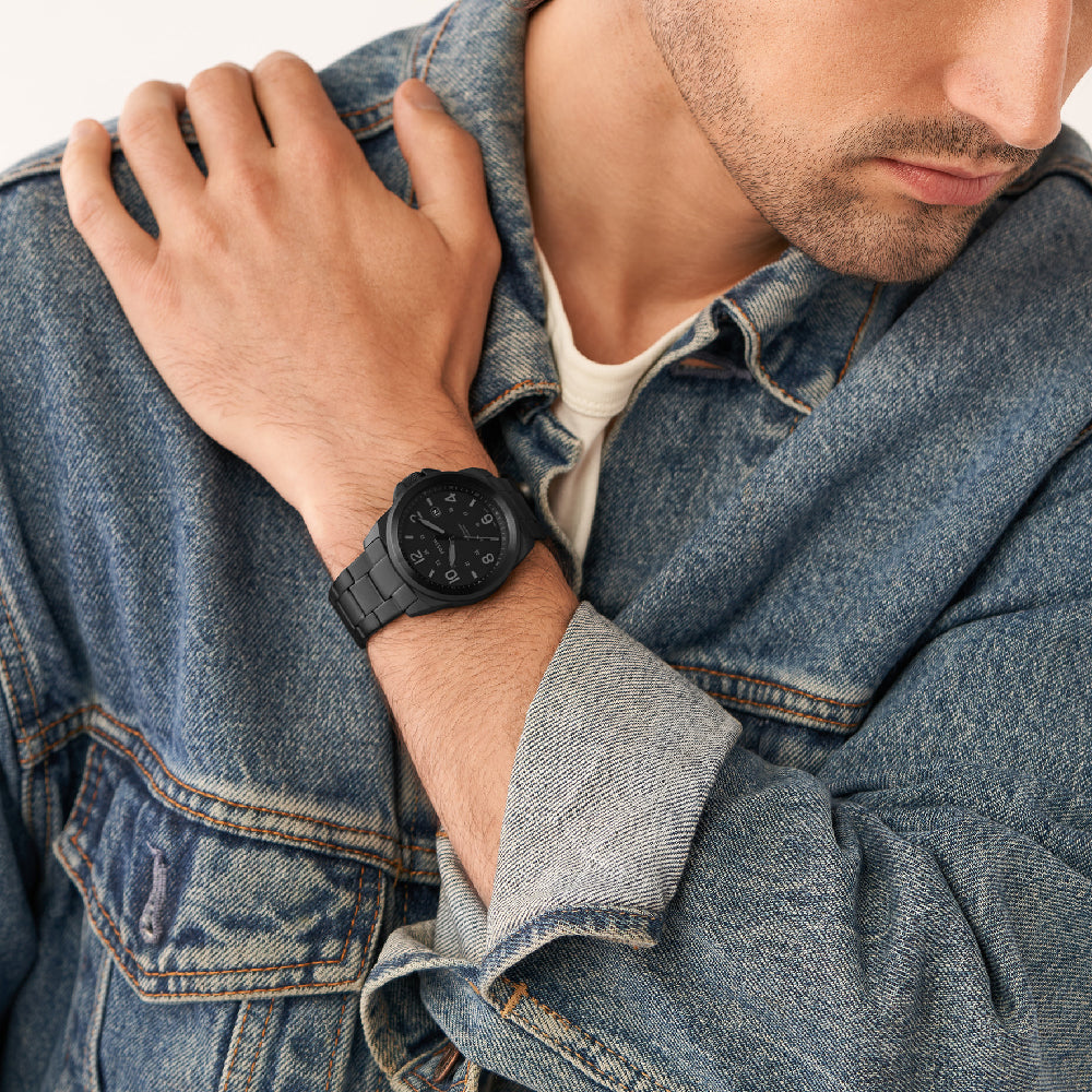 machine black stainless steel watch