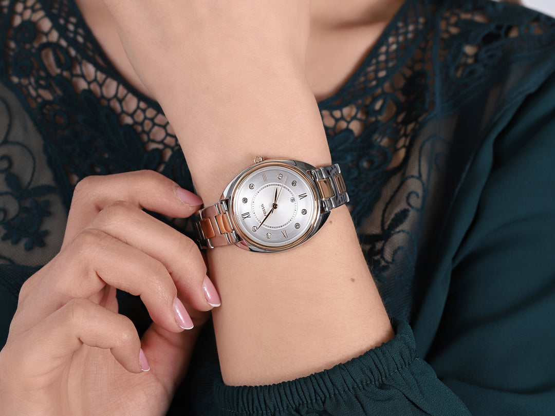 Fossil ES5072 Gabby White Dial Two Tone Stainless Steel Quartz Women's Watch - mzwatcheslk srilanka