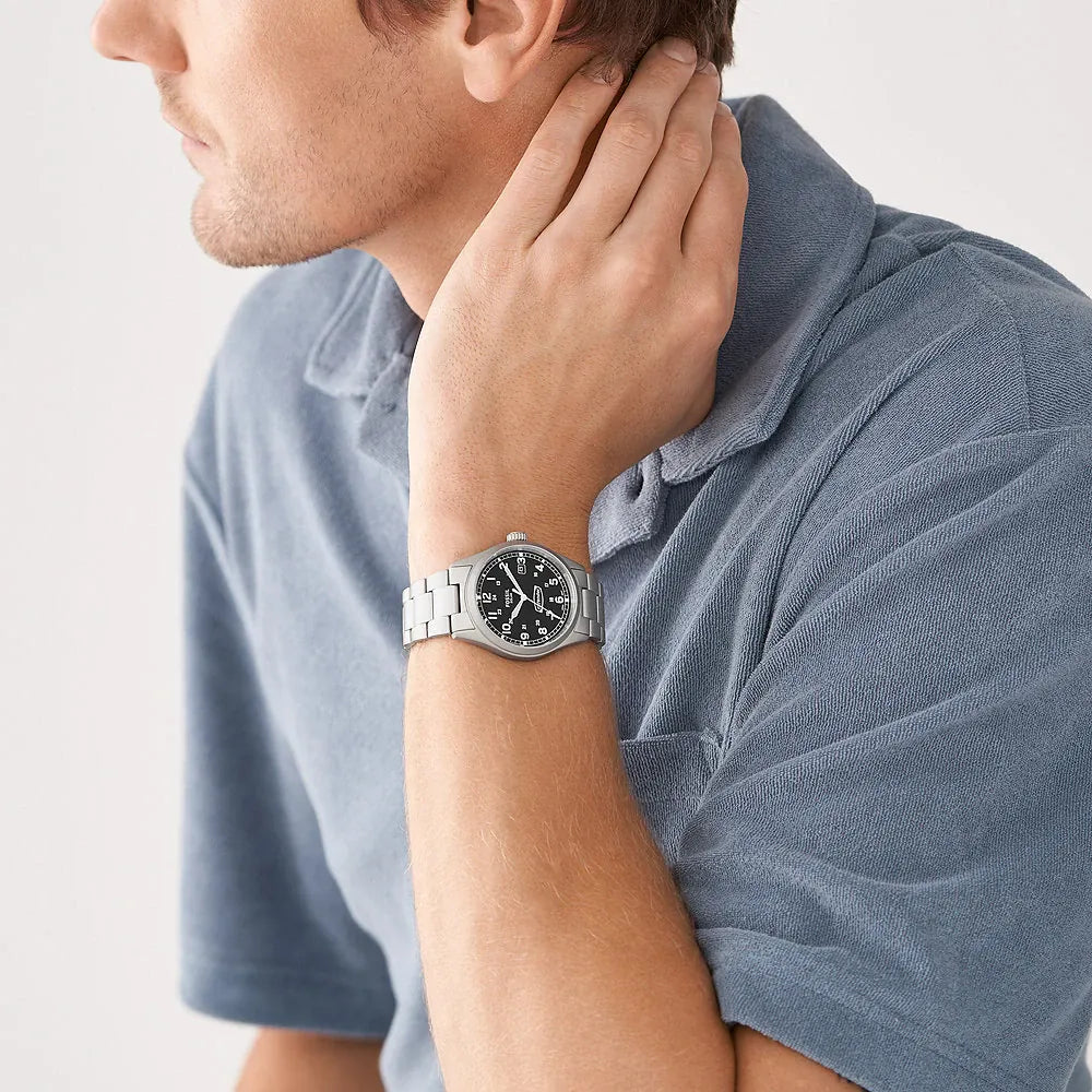 Fossil FS5973 Defender Black Dial Stainless Steel Bracelet Men's Watch - mzwatcheslk srilanka