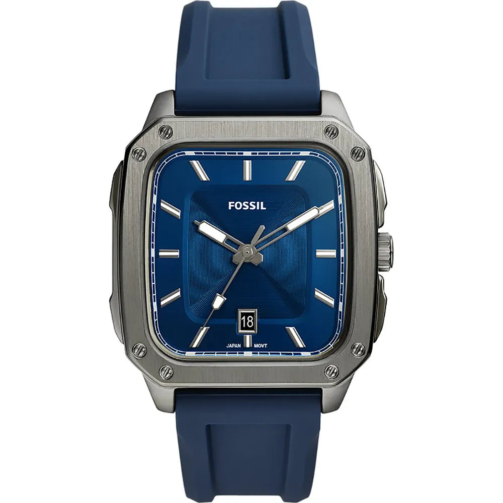 Fossil FS5979 Inscription lue Dial Blue Silicone Strap Men's Watch - mzwatcheslk srilanka