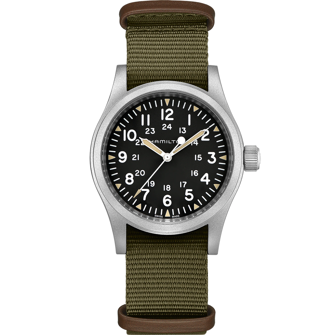 Hamilton H69439931 Khaki Field Mechanical 38mm Nylon Green Strap 80h Power Reserve Men's Watch - mzwatcheslk srilanka
