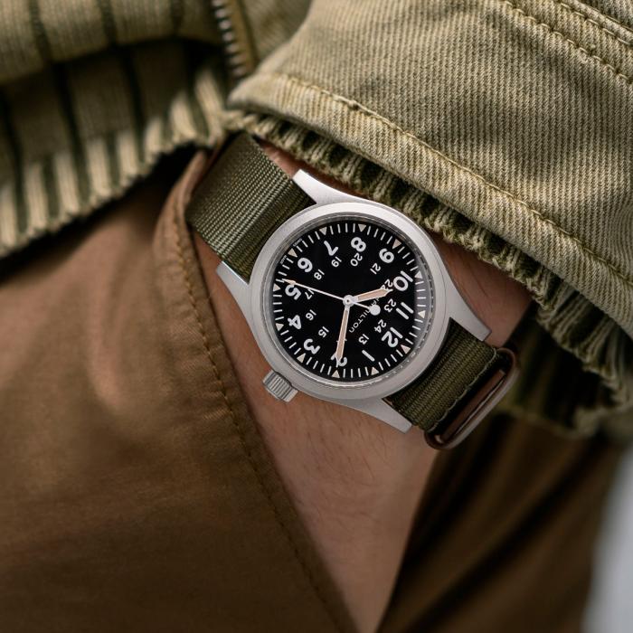 Hamilton H69439931 Khaki Field Mechanical 38mm Nylon Green Strap 80h Power Reserve Men's Watch - mzwatcheslk srilanka