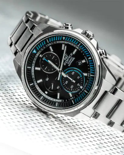 Casio Edifice -Classic Collection EFR-S572D-1AVUEF Stainless Steel Bracelet Black Dial Mens Watch - mzwatcheslk srilanka