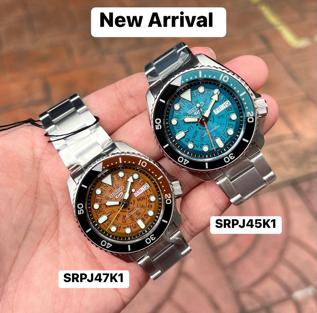 Seiko 5 Sports  SRPJ45K1 SKX ‘Skeleton Style’ Blue Dial Men's Watch - mzwatcheslk srilanka