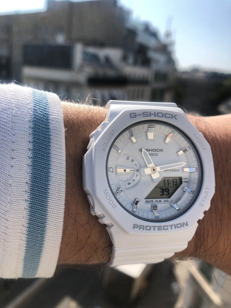 Casio Mid Sized G-Shock GMA-S2100-7AER White Resin Strap White Dial Women's Watch - mzwatcheslk srilanka