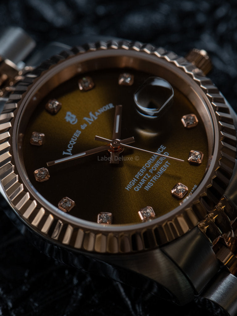 Jacques Du Manoir JWL01202 Inspiration 31mm Brown Dial Two Tone Steel  Women's Watch - mzwatcheslk srilanka