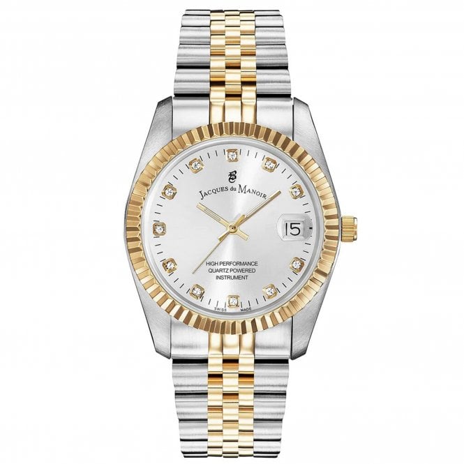 Jacques Du Manoir NRO.07 Inspiration 36mm Silver Dial Two Tone Steel Bracelet Women's Watch - mzwatcheslk srilanka