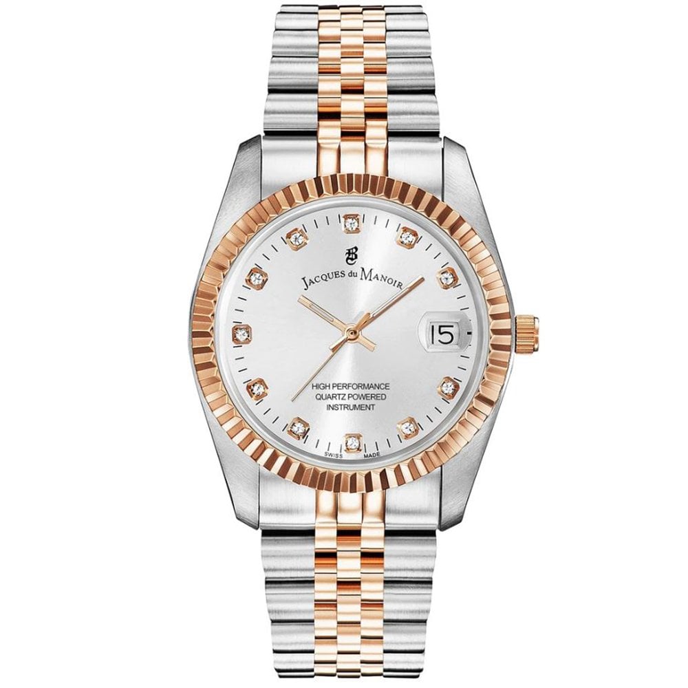 Jacques Du Manoir NRO.23 Inspiration 36mm Silver Dial Two Tone Steel Bracelet Women's Watch - mzwatcheslk srilanka