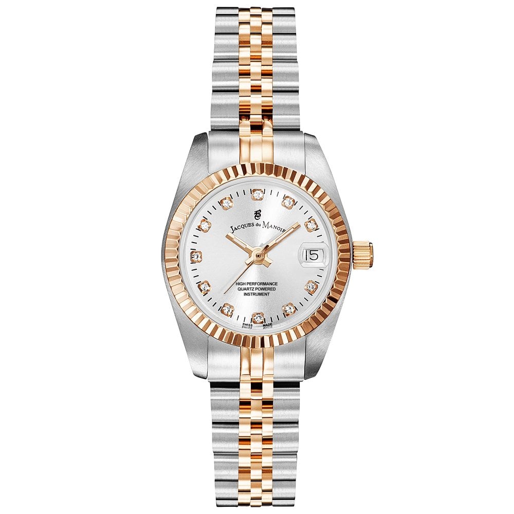 Jacques Du Manoir NRO.24 Inspiration 26mm Silver Dial Two Tone Steel Bracelet Women's Watch - mzwatcheslk srilanka
