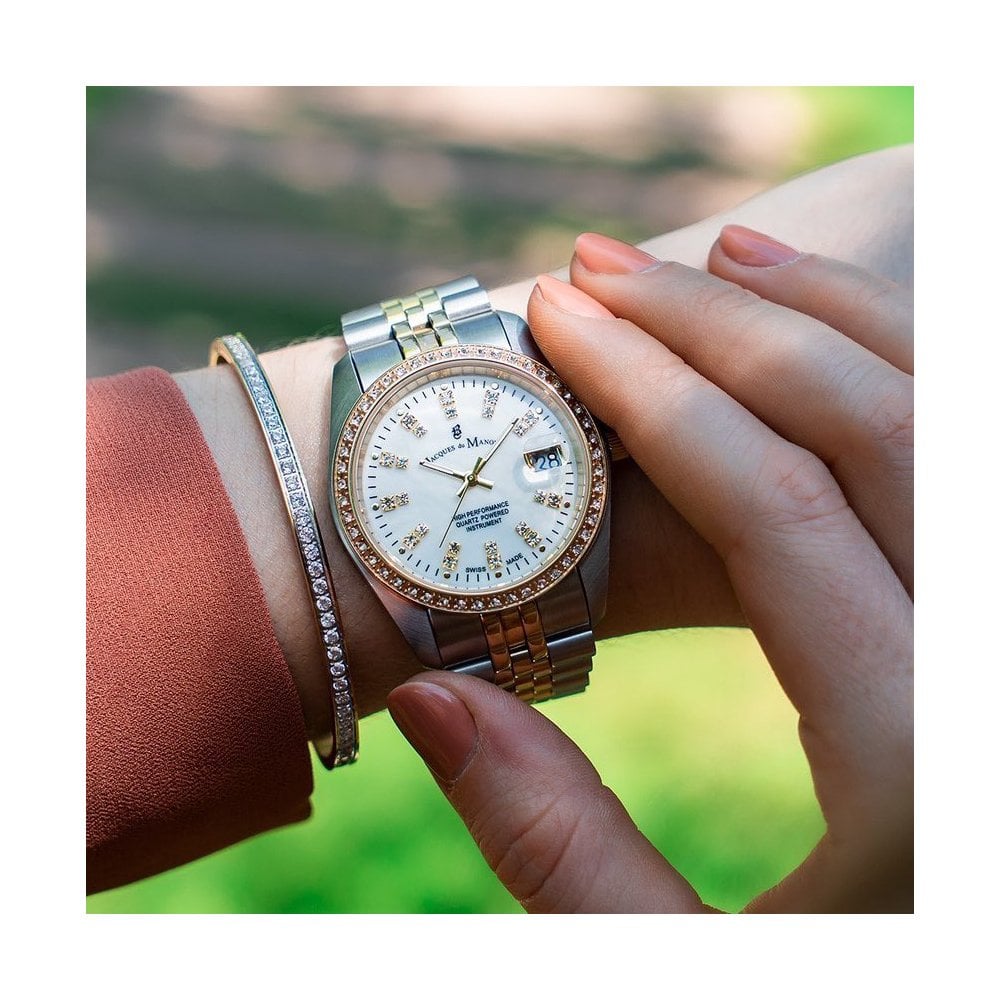 Jacques Du Manoir NRO.23 Inspiration 36mm Silver Dial Two Tone Steel Bracelet Women's Watch - mzwatcheslk srilanka