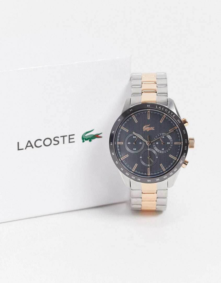 Lacoste 2011112 Boston Two-Tone Steel Bracelet Grey Dial Men's Watch - mzwatcheslk srilanka
