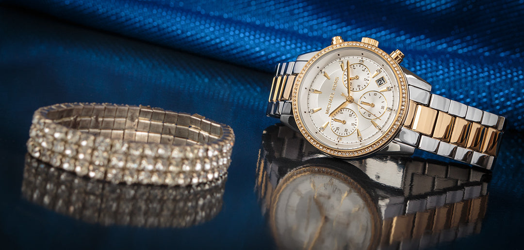 Michael Kors MK6474 Ritz Two-Tone Chronograph Women's Watch - mzwatcheslk srilanka