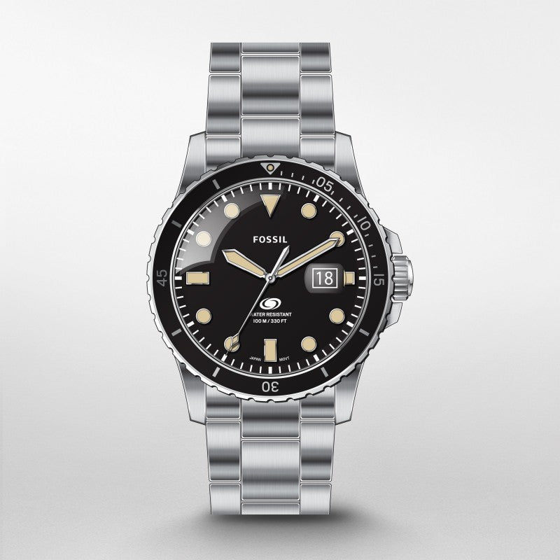 Fossil FS5952 Blue Black Dial Stainless Steel Bracelet Men's Watch - mzwatcheslk srilanka