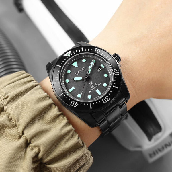 Seiko SNE587P1 Prospex "Black Series" Solar Diver's Scuba Diver Men's Watch - mzwatcheslk srilanka