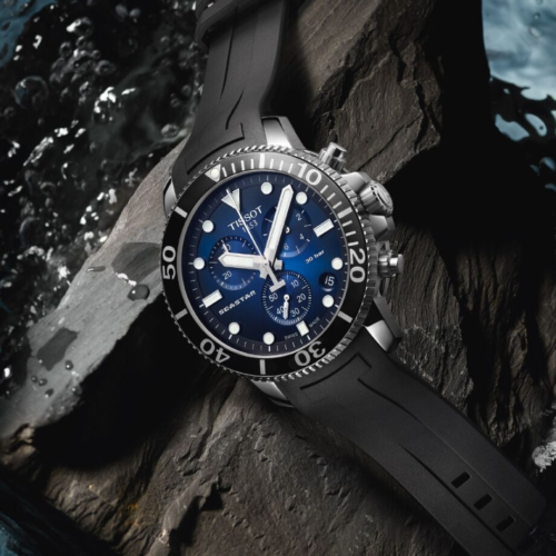 Tissot T1204171704100 Seastar 1000 Quartz Chronograph Stainless Steel Men's Watch - mzwatcheslk srilanka