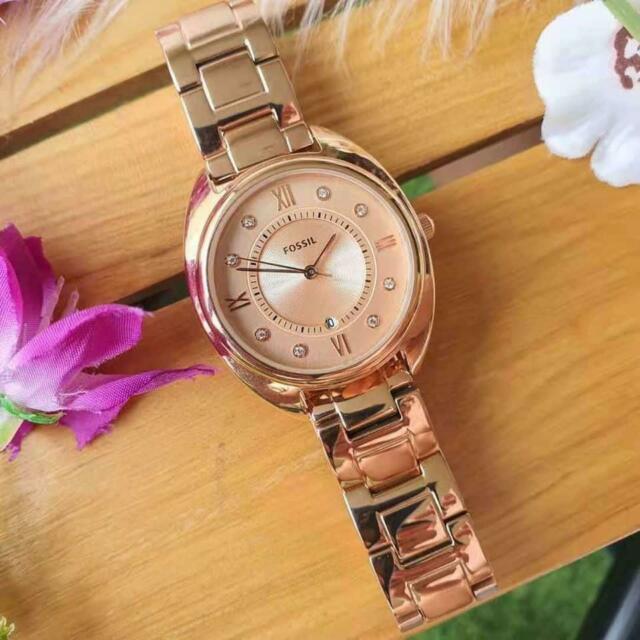 Fossil ES5070 Gabby Crystal Accents Rose Gold Tone Stainless 