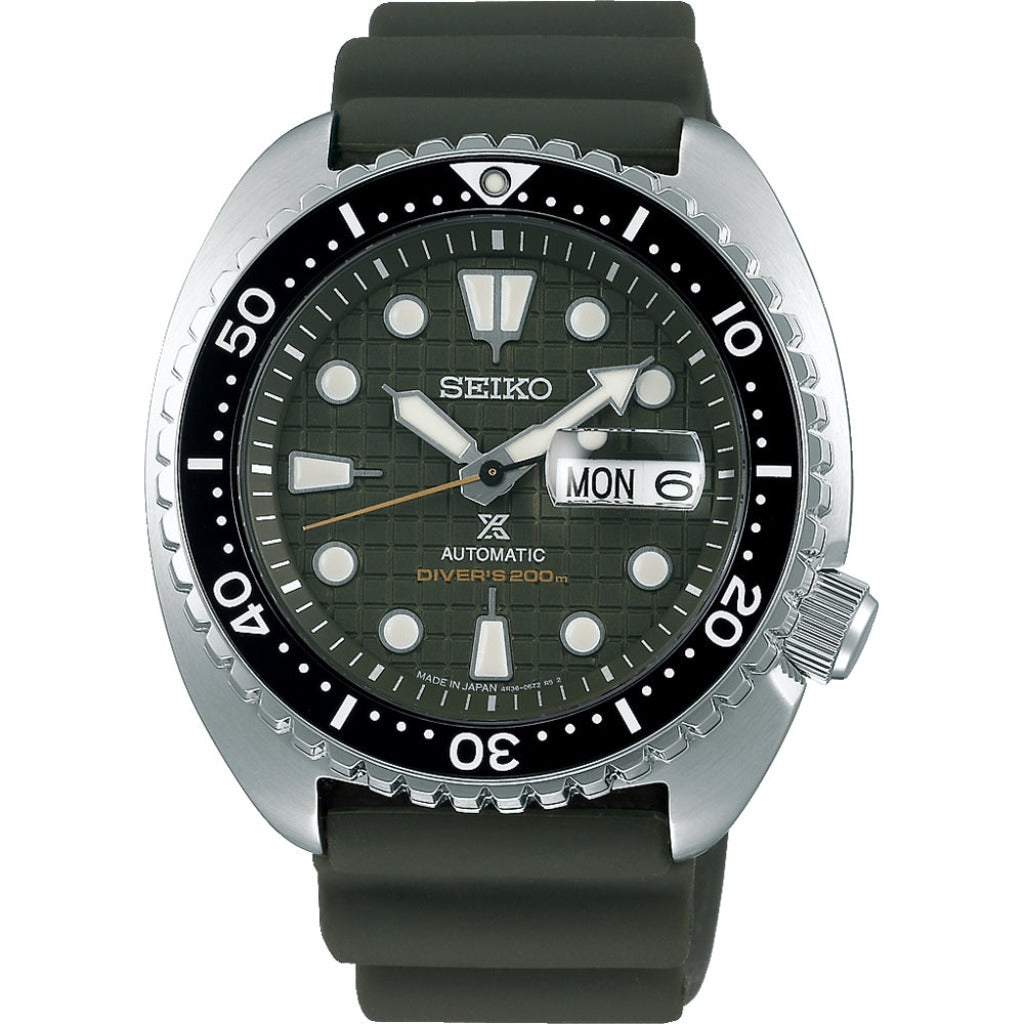 Seiko Prospex SRPE05K1 Mechanical Khaki Rubber Strap Khaki Dial Men's Watch - mzwatcheslk srilanka